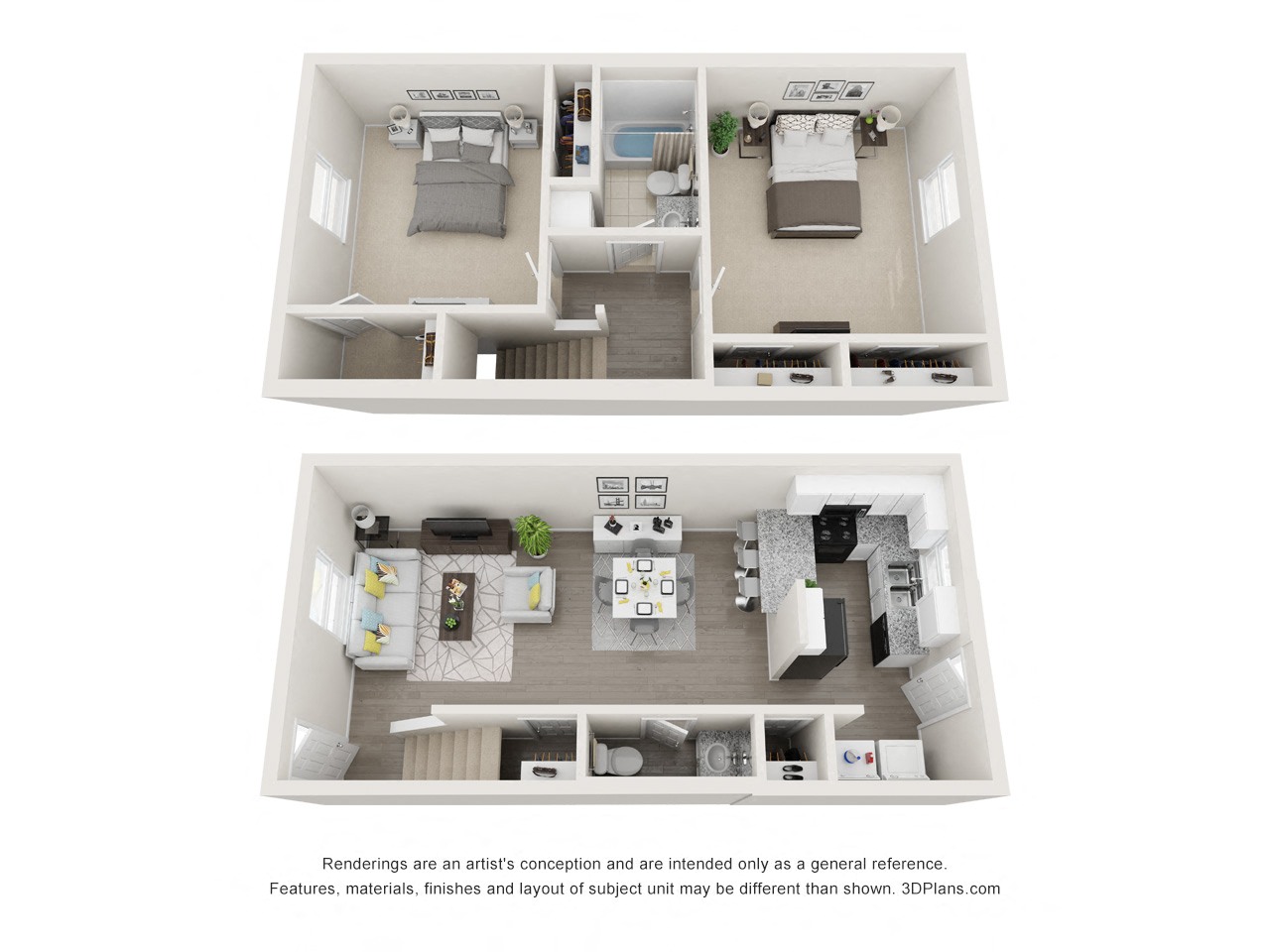 Floor plan layout diagram for 2x1.5 A TH Elite